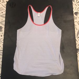 Lululemon tank striped lightweight white grey